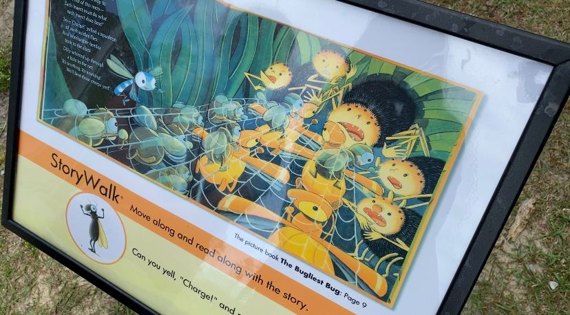An excerpt from 'The Bugliest Bug' now on display at Lake Rim Park. (Spectrum News 1/Natalie Mooney)
